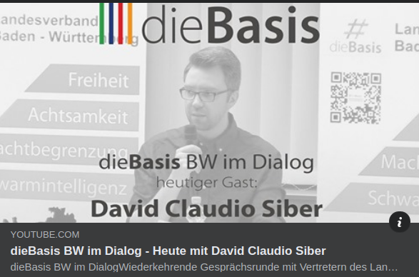 dieBasis BW im Dialog - Heute mit David Claudio Siber - dieBasis BW David Siber im Dialog