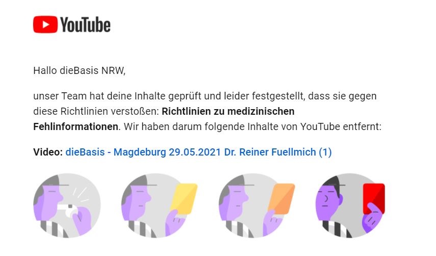 YouTube – Löschung des Kanals von dieBasis NRW - Loeschung Fuellmich