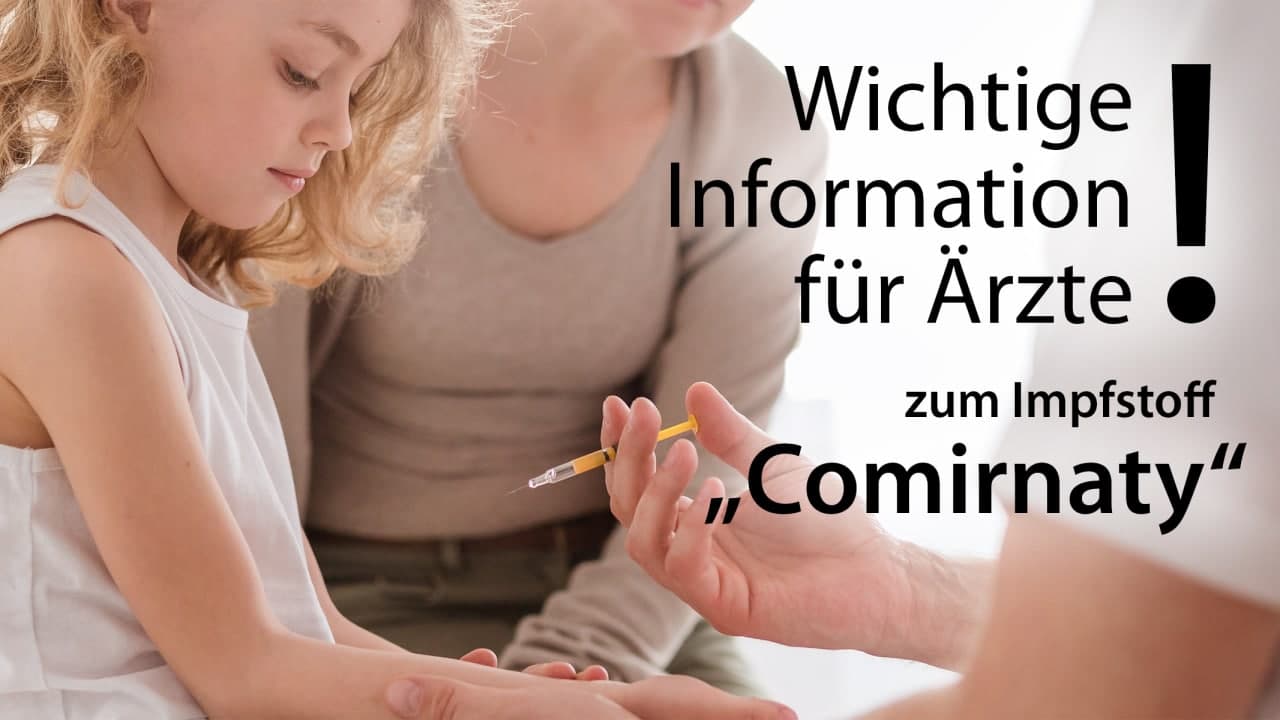 AG Kindeswohl: Dringliche Information an (Kinder-)Ärzte zum Impfstoff „Comirnaty“ der Firma BioNTech (Bild) Beitragsbild für Pressemitteilung - AG Kindeswohl Dringliche Information an Ärzte zum Impfstoff „Comirnaty“ der Firma BioNTech