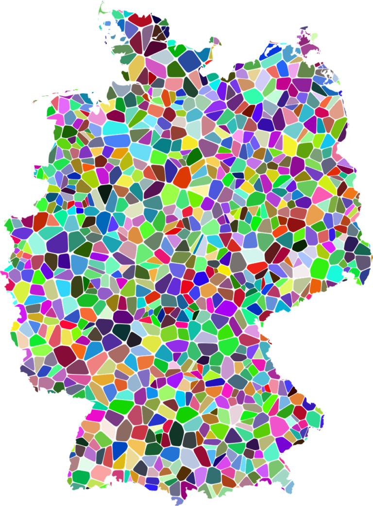 Deutschlandkarte im Mosaikstil - Viele bunte kleine Teile