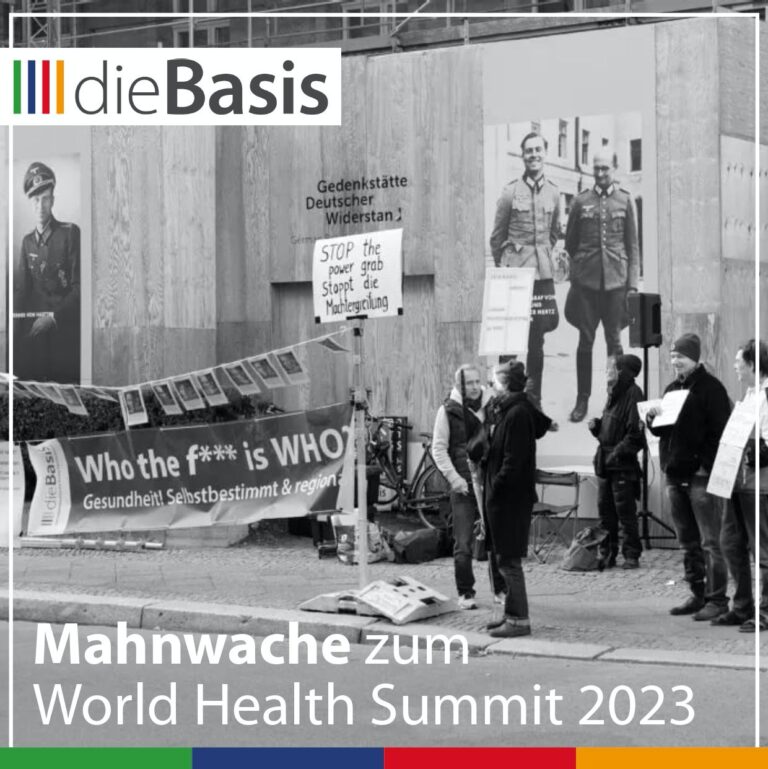 Unter dem medialen Radar – World Health Summit 2023 - Mahnwache diebasis Berlin