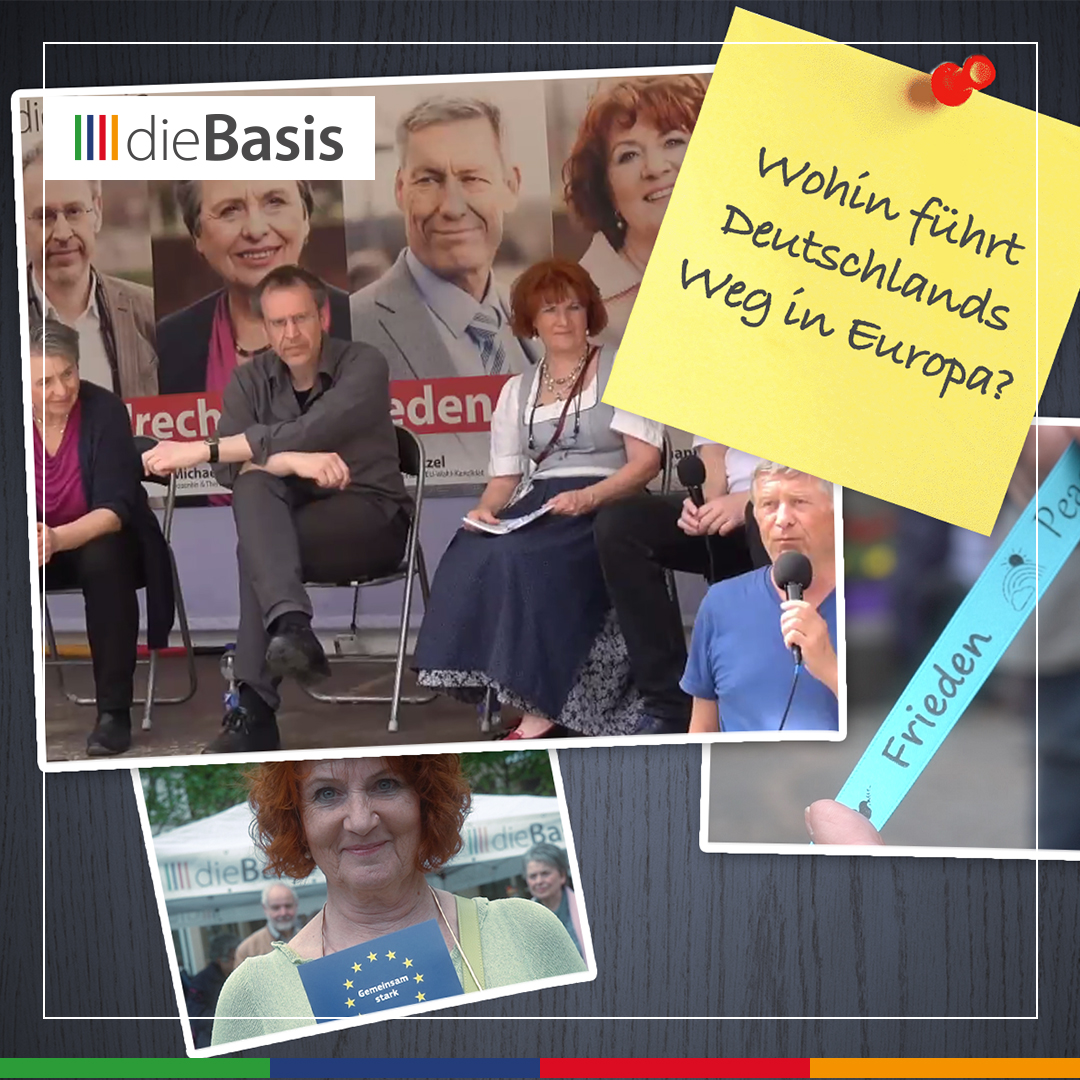 EU-Wahl: Wohin führt Deutschlands Weg in Europa? (Bild) Collage mit den Kandidaten und Frage: Wohin führt Deutschlands Weg in Europa?