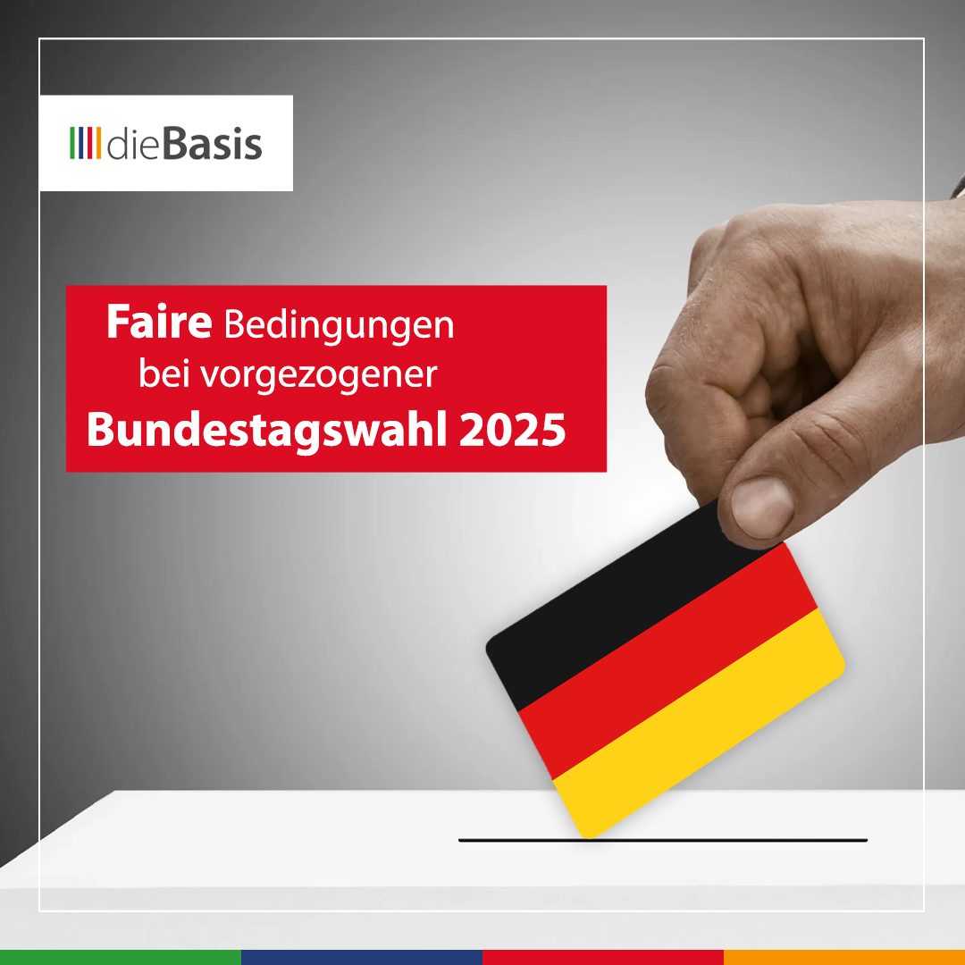 dieBasis fordert faire Bedingungen bei vorgezogener Bundestagswahl 2025 (Bild) Bild zur Pressemitteilung "Faire Bedingungen bei vorgezogener Bundestagswahl"