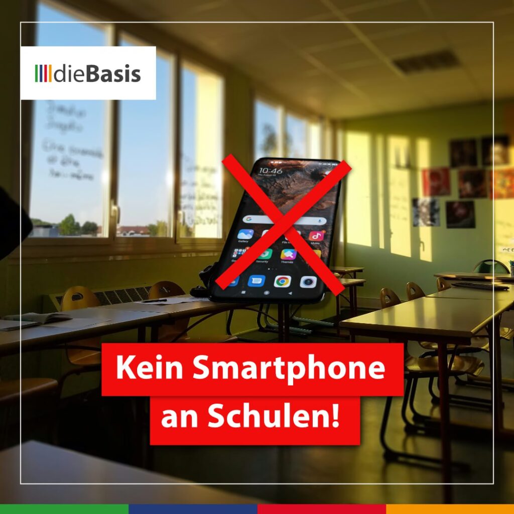 Haben die Interessen von Schulen und Technologiekonzernen Vorrang vor Schülerinteressen? (Bild) Kein Smartphone an Schulen