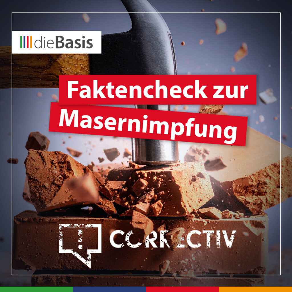 Masernimpfung: dieBasis-Faktencheck zum Faktencheck von CORRECTIV (Bild) Faktencheck zur Masernimpfung