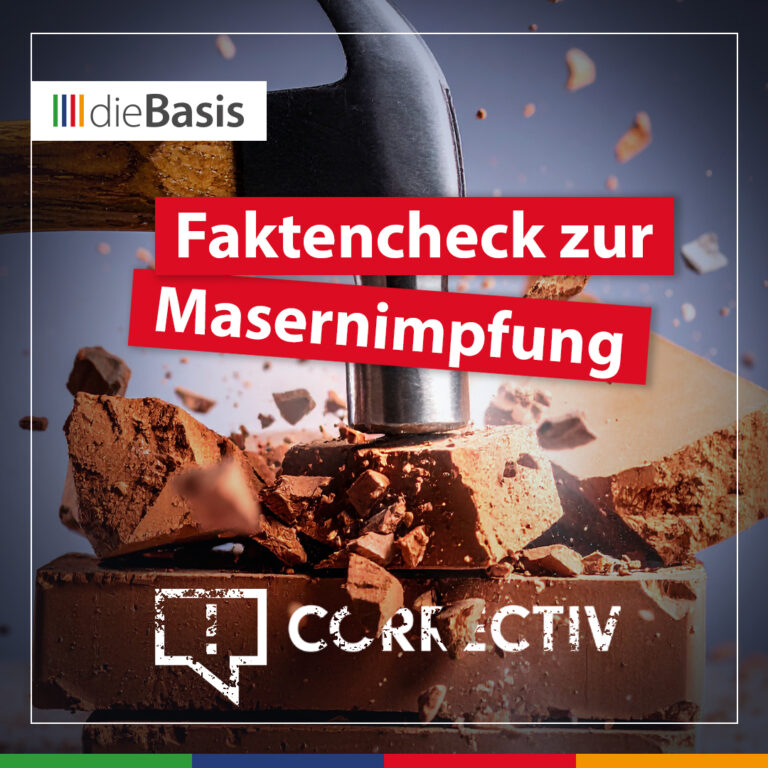 Masernimpfung: dieBasis-Faktencheck zum Faktencheck von CORRECTIV (Bild) Faktencheck zur Masernimpfung