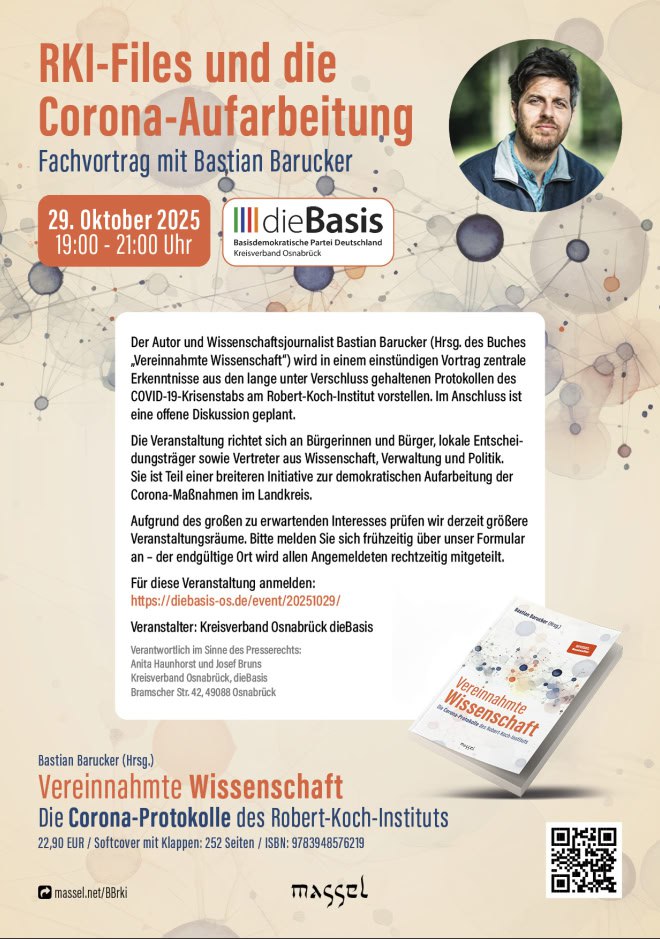 RKI-Files und die Corona-Aufarbeitung - Fachvortrag und Diskussion mit Bastian Barucker
