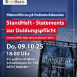StandHaft - Statements zur Duldungspflicht Transhumanismus – Filmvorführung und Podiumsdiskussion