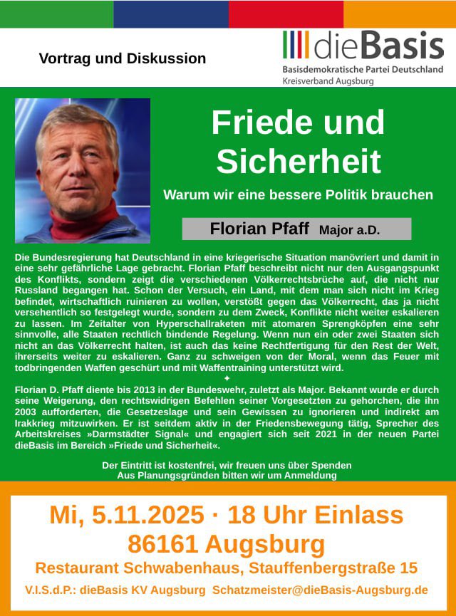 Frieden und Sicherheit – Warum wir eine besser Politik brauchen mit Florian D. Pfaff, Major a.D.