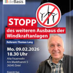 Ausbau von Windkraftanlagen stoppen! – Vortrag mit Thomas Lang