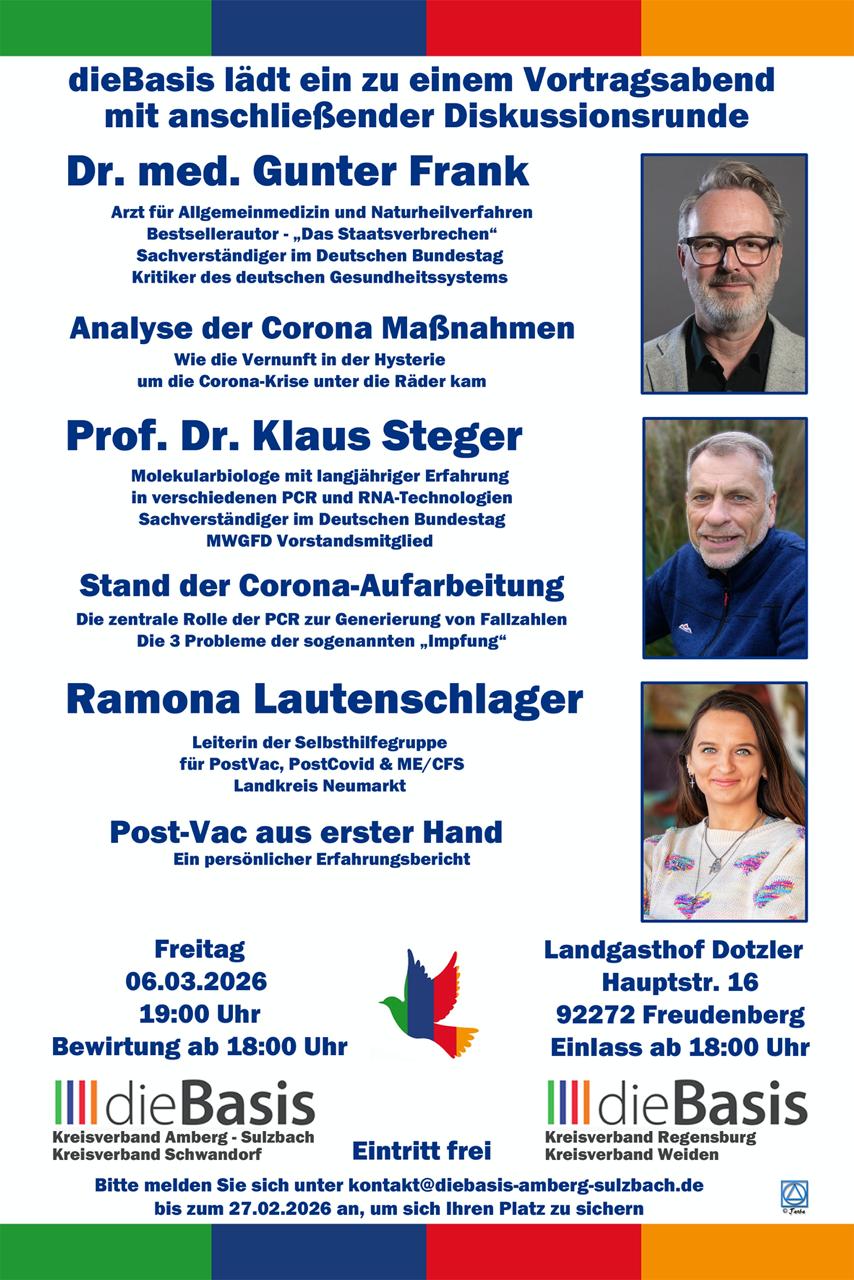 Vortragsabend: Corona-Maßnahmen, Stand der Corona-Aufarbeitung und Post-Vac in Freudenberg - Vortragsabend Corona und Post Vac