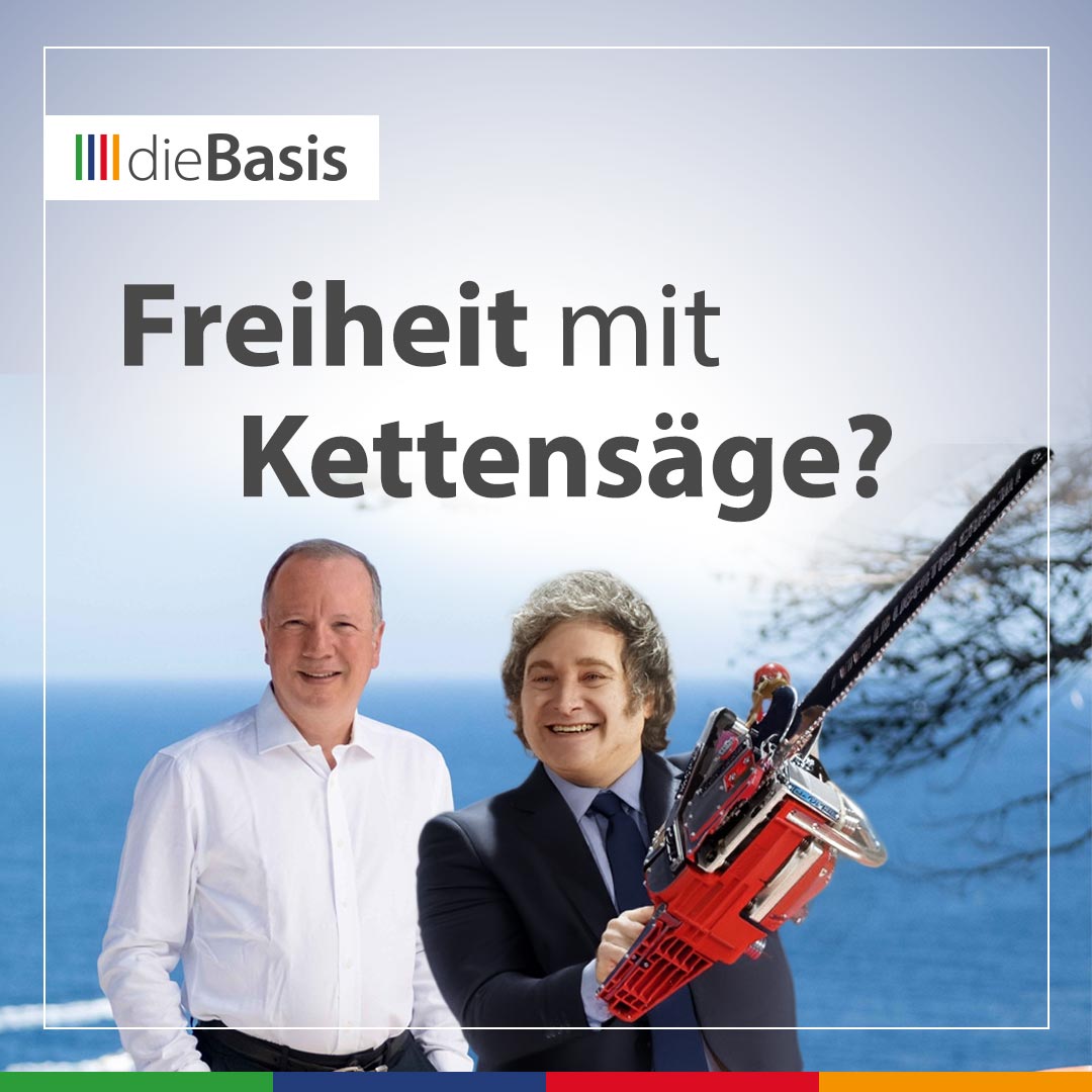 Beitragsbild Freiheit mit Kettensäge? (Milei und Markus Krall)