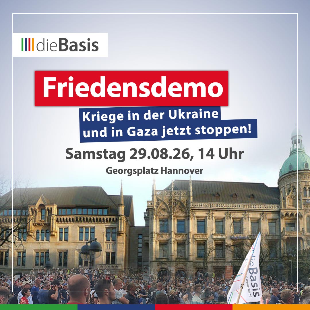 dieBasis (Bild) Friedensdemo Hannover – Kriege in der Ukraine und in Gaza jetzt stoppen