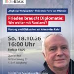 Frieden braucht Diplomatie: Wie weiter mit Russland? – Vortrag und Diskussion mit Alexander Rahr
