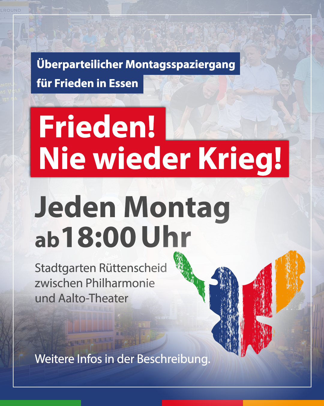 Montagsdemo in Essen: Frieden! Nie wieder Krieg!