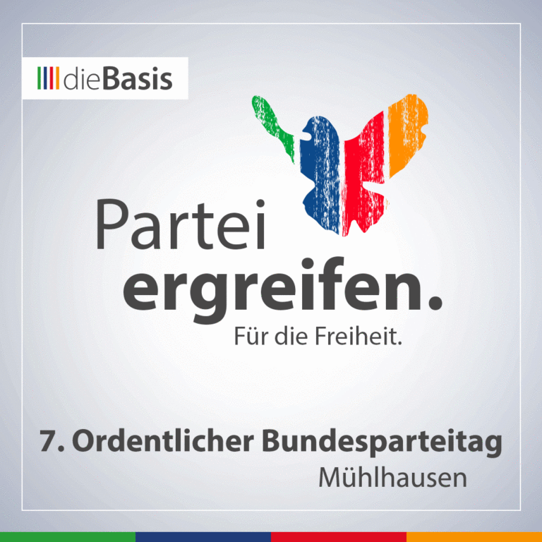 „Partei ergreifen!“ – 7. Ordentlicher Bundesparteitag der Partei dieBasis in Mühlhausen (Bild) Bildwechsler 7. ordentlicher BuPa