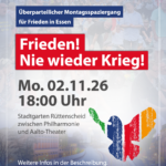 Montagsdemo in Essen: Frieden! Nie wieder Krieg!