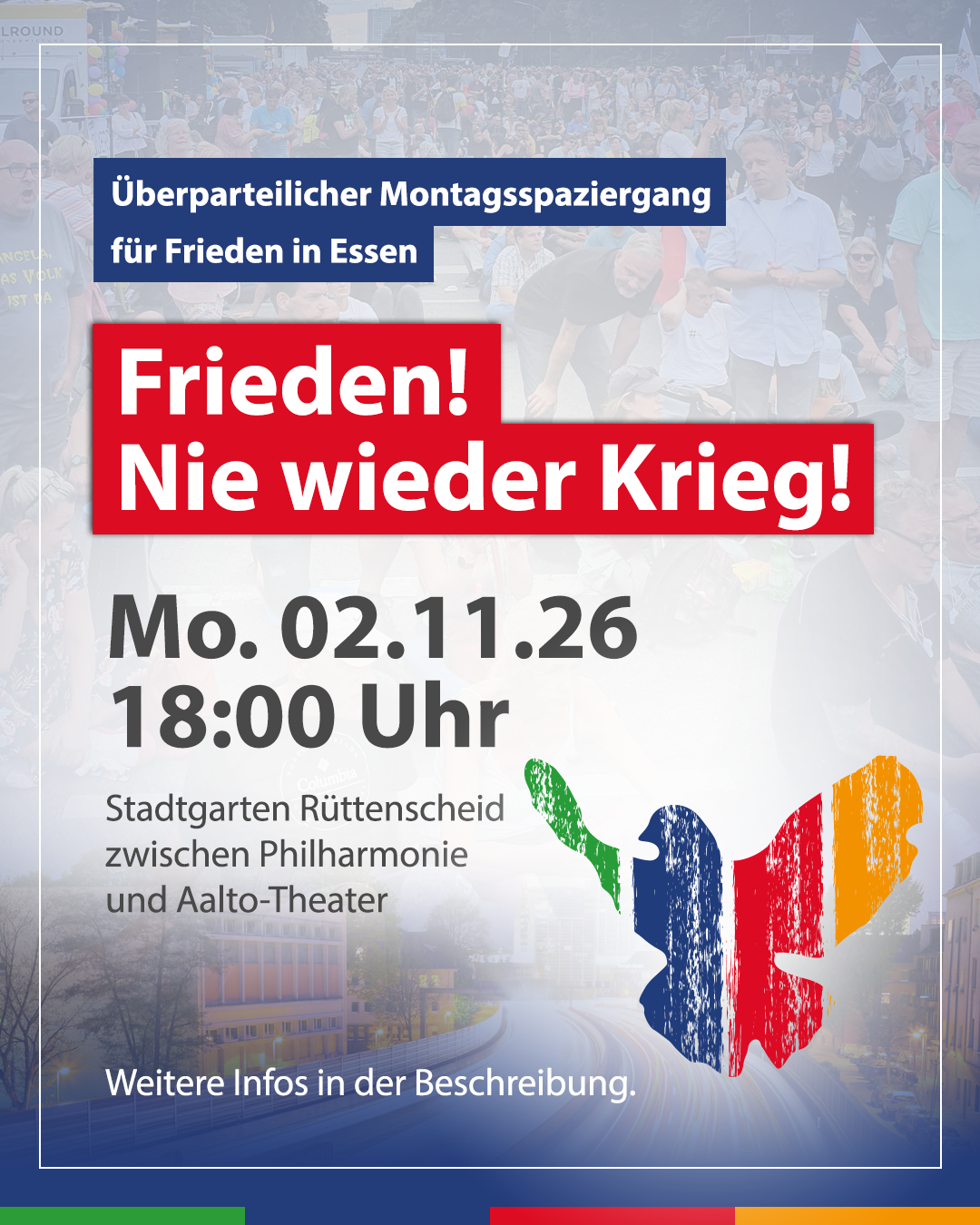 Montagsdemo in Essen: Frieden! Nie wieder Krieg!